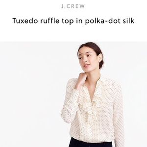 J Crew Tuxedo Polka Dot Blouse